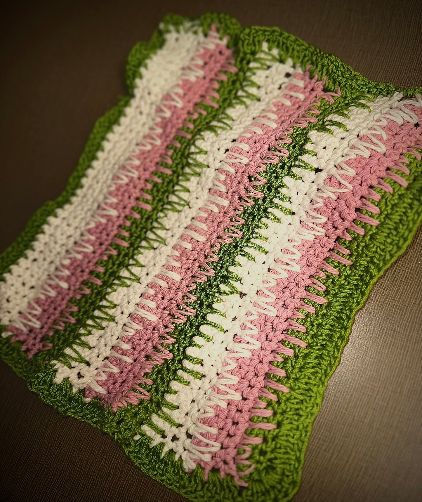 Multi-colored crochet dish cloth