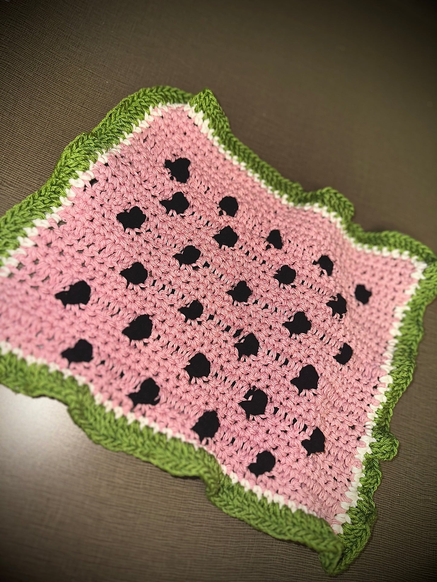 Watermelon crochet dish cloth