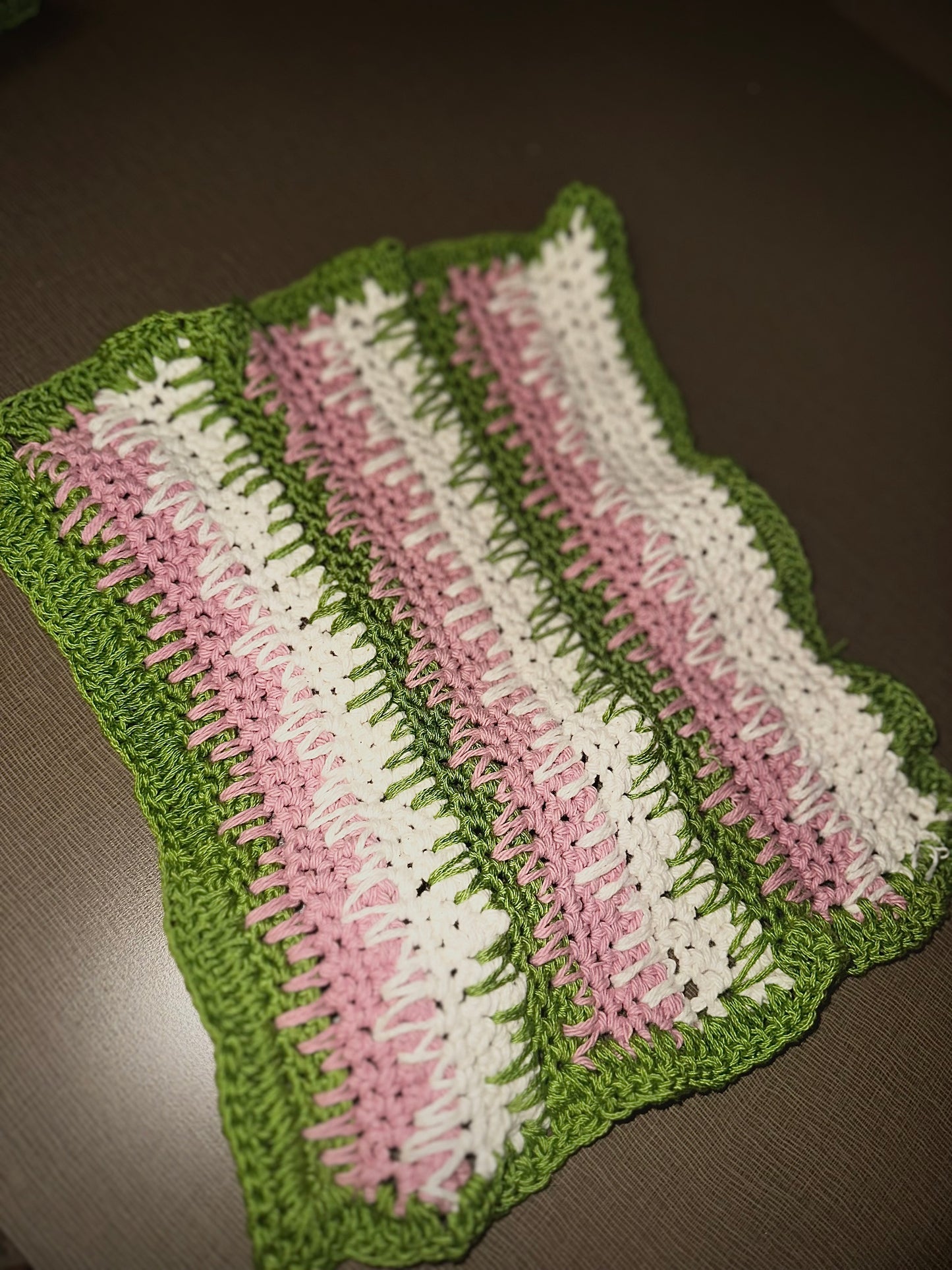 Multi-colored crochet dish cloth