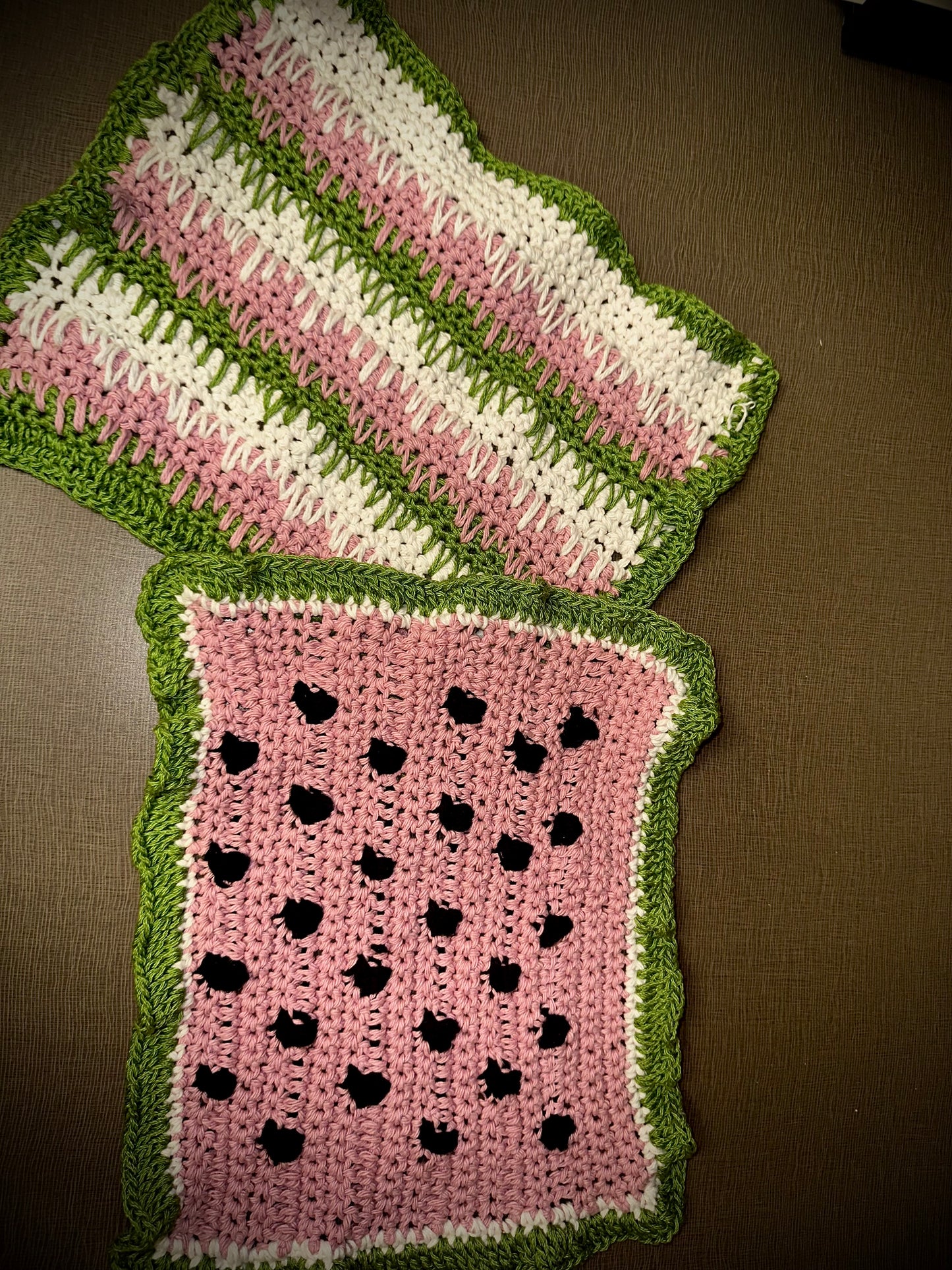 Watermelon crochet dish cloth