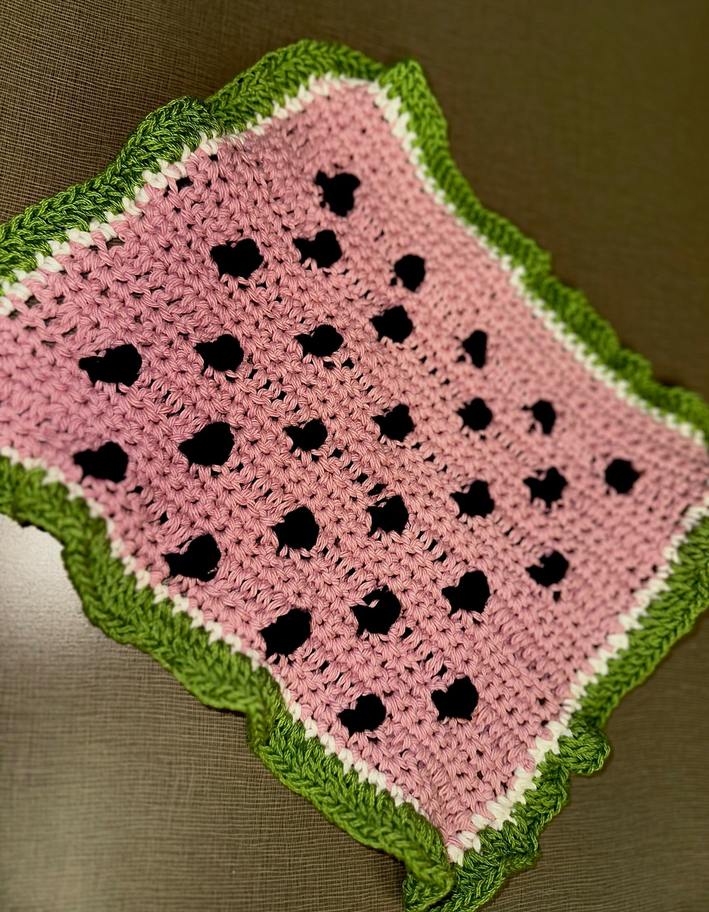 Watermelon crochet dish cloth