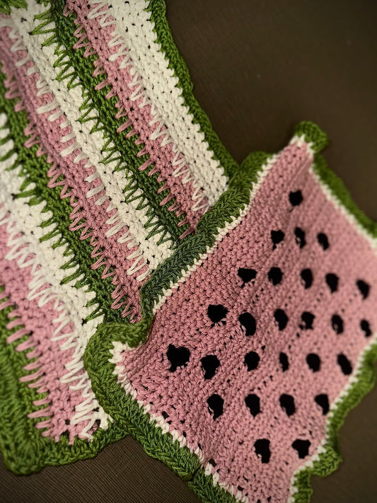 Multi-colored crochet dish cloth